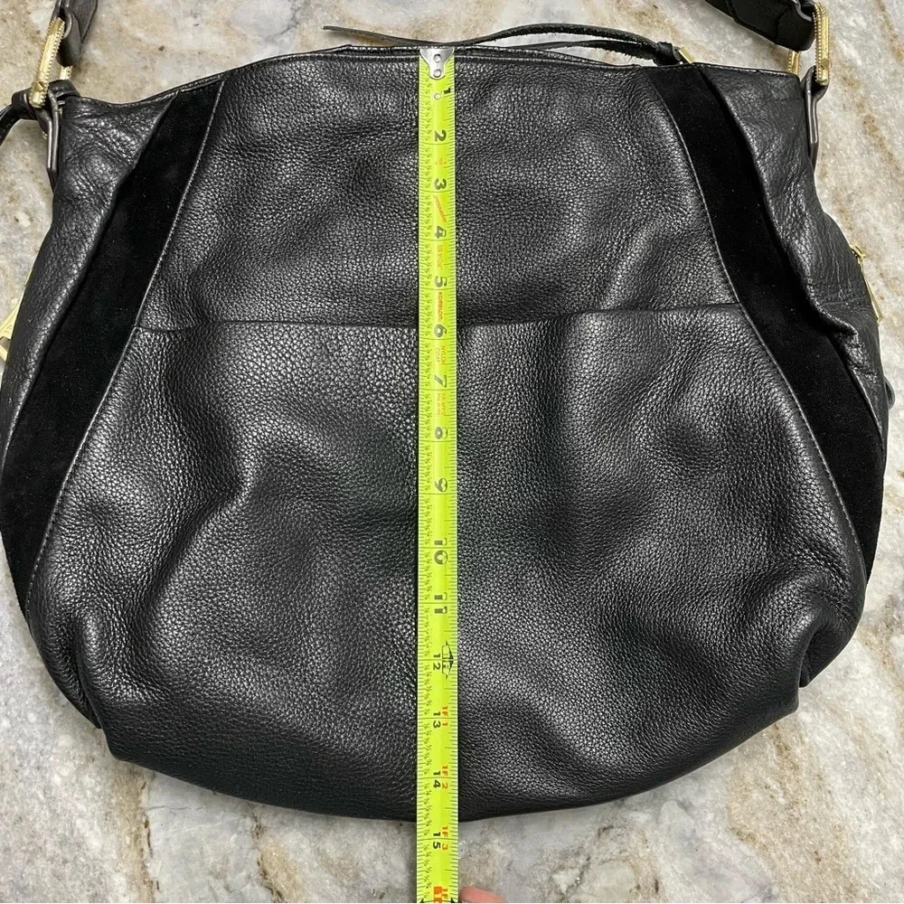 AIMEE KESTENBERG Black Leather Suede Shoulder Bag